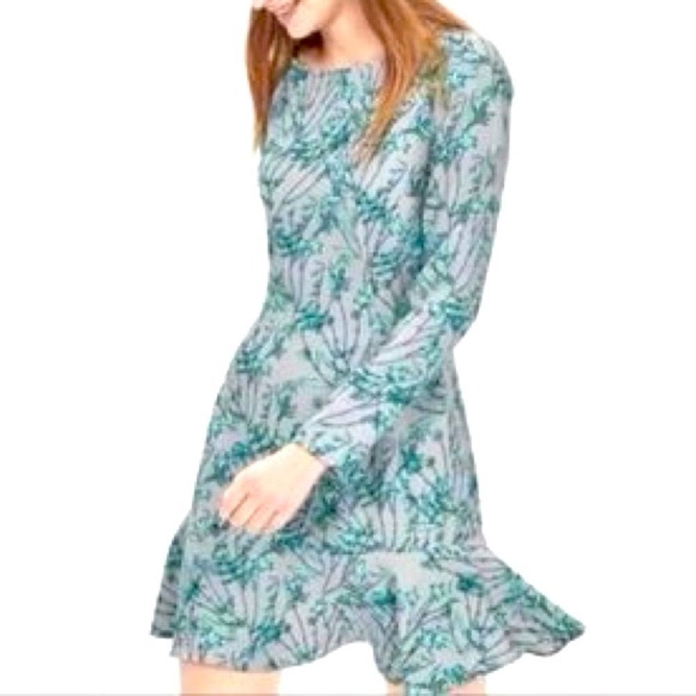 BANANA REPUBLIC Women Floral Ruffle Hem A-Line Mini Dress, Size OOP